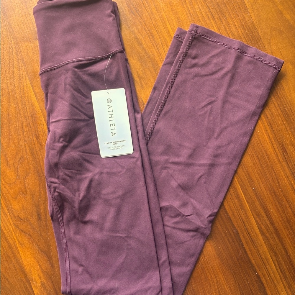 NWT Athleta Elation Ultra High Rise Straight Leg Pant in Spiced Cabernet